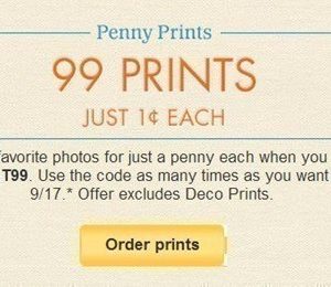 Snapfish Penny Prints | 99 Prints just 1¢ ea.