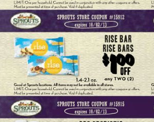 Sprouts: Rise Bars as low as $.25 ea.