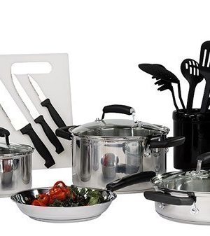 Sears: Basic Essentials 25pc Stainless Steel Cookware Set $9.99 + Free Pick Up