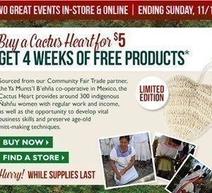The Body Shop: Buy a Cactus Heart for $5 + Score 4 Weeks of FREE Products (+ More)