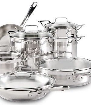Emeril All Clad 12pc Stainless Steel Cookware Set + Bonus Grill Pan $135 Shipped