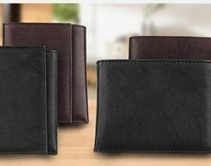 Men’s Genuine Leather Brass Folding Wallet $7 Shipped