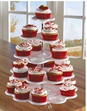 5-Tiered Tower White Cupcake Holder Stand $9 Shipped