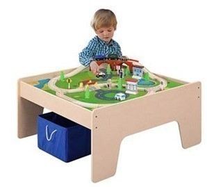 Walmart: Wooden Activity Table with 45-Piece Train Set & Storage Bin just $45.00