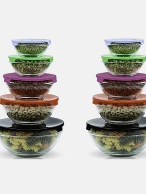 20-Piece Glass Bowls with Multi-Colored Lids just $19 Shipped!