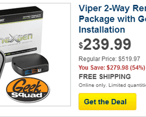 Best Buy: Viper 2-Way Remote Start Package with Installation $239.99 (Over 50% Off)