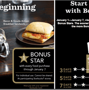 Starbucks Rewards Members: Possible Bonus Star Offer (through 1/7)
