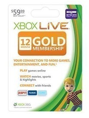 XBOX Live Gold 12 Month Membership $39.99 Shipped