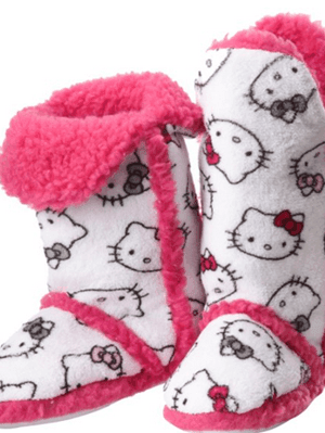 Hello Kitty Junior’s Tall Sherpa-Trim Slipper Bootie just $9