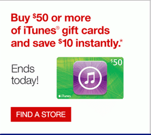Staples: $50 iTunes Gift Card just $40 (Ends Today)