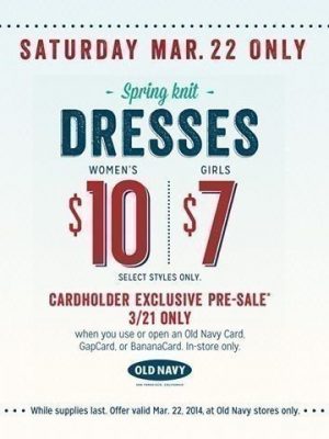 Old Navy: Spring Knit Dresses for Girls & Women as low as $7.00 (Today Only 3/22)