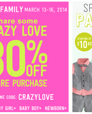 Crazy 8: 30% off Entire Purchase (Valid through 3/16)