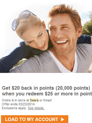 Shop your Way Rewards: Check your Email for a Bonus Point Offer