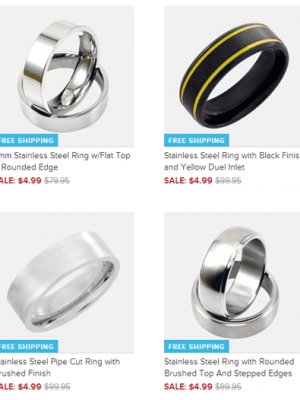 Stainless Steel Rings just $4.99 + FREE Shipping