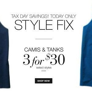 Lane Bryant: Camis & Tanks 3/$30 (+ Additional Savings)