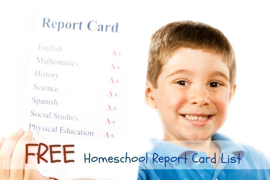 FREE Homeschool Report Card List