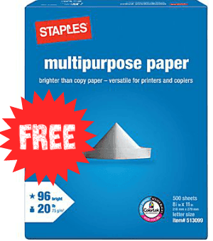 Staples: FREE Multipurpose Paper, Sharpies & Super Deal on Tide Oxi