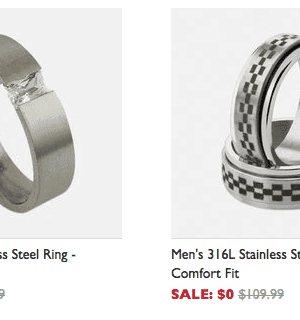 FREE Men’s Heavy Duty Stainless Steel Rings (Just Pay Shipping)