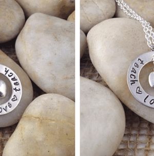 Jane Boutique:  Hand Stamped Teacher Necklace $12.99 (Great for Teacher Apprecation)