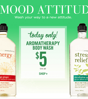 Bath & Body Works: Aromatherapy Body Wash $5 (+ $1 Shipping & FREE Item on Purchase)