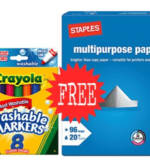 Staples: FREE Crayola Markers & Paper After Rebate (Ends Today)