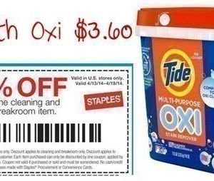 Staples: Tide with Oxi–108 Loads just $3.59 (Reg. $9.99)