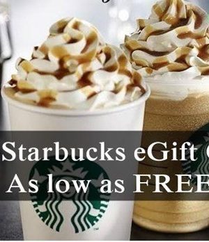 *Still Available* $10 Starbucks eGift Card as low as FREE (After Cash Back)