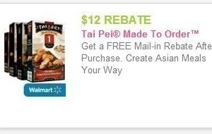 NEW Tai Pei Made to Order Mail in Rebate {Up to $12 for Select Areas}
