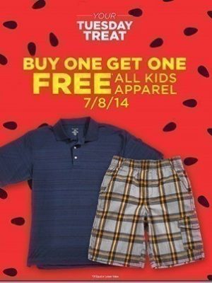Sears Outlet: Buy 1 Get 1 FREE All Kids Apparel {July 8th}