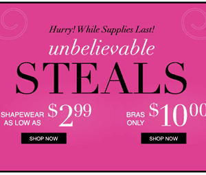 Maidenform Unbelievable Steal Sale: Bras Priced at $10