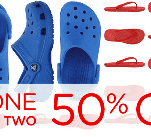 Crocs: Buy One Get Up to Two at 50% Off + FREE Shipping on $24.99