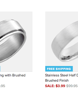 Tanga: Men’s Titanium Rings as low as $3.99 {Shipped}