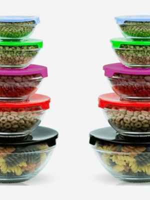 20-Piece Glass Bowls with Multi-Colored Lids just $18.99 + FREE Shipping!