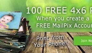 MailPix: 100 FREE 4×6 Prints {Just Pay Shipping}