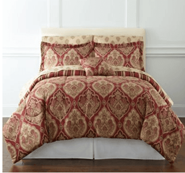 Jcpenney 7 Pc Stafford Red Damask Print Queen Bedding Set 38 Jcpenney 7 Pc Stafford Red Damask Print Queen Bedding Set 38 Free Ship To Reg 140