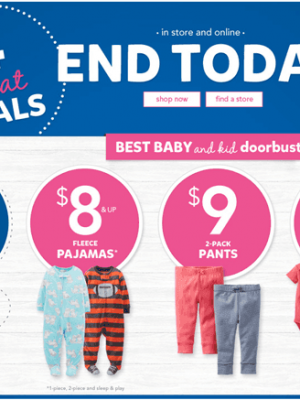 Carter’s & Osh Kosh: FREE Shipping Ends Tonight {Flip Flops as low as $1.99}