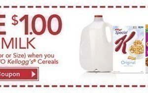 Rare $1 off Milk {Any Brand, Flavor or Size} with Kellogg’s Cereal Purchase