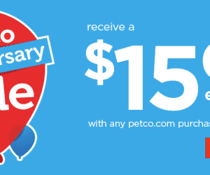 Petco:  FREE $15 eGift Card with $49 Purchase + FREE Shipping