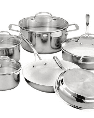 Gourmet Living 10 pc Ceramic Stainless Steel Cookware Set $79.99 Shipped {Reg. $249.99}