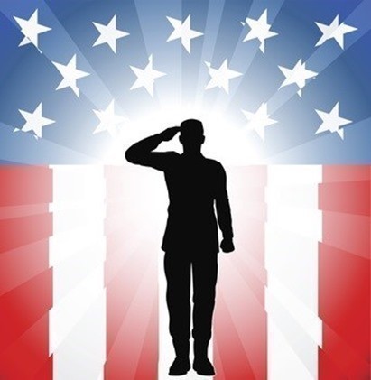 Patriotic soldier salute