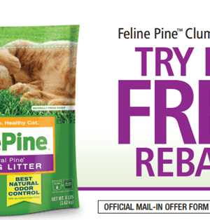 FREE Feline Pine 100% Natural Clumping Litter through October 15th {with Rebate}