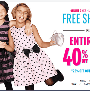 The Children’s Place:  Up to 50% off + Additional 20% off + FREE Shipping on ANY Order {Ends Tonight!}