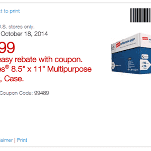 Staples:  8.5 x 11 Multipurpose Case Paper just $9.99