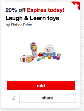 Target: 20% off Laugh & Learn Toys Ends Today = Pay as low as $11.83