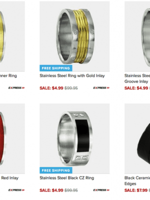 Tanga: Men’s Stainless Steel Rings as low as $4.99 + FREE Shipping