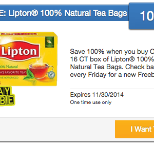 FREE Lipton Natural Tea Bags {After SavingStar Rebate}