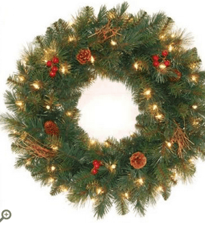 Home Depot: Pre-Lit Hawkins Pine Artificial Wreath with Clear Lights $12.98 + FREE Pick Up