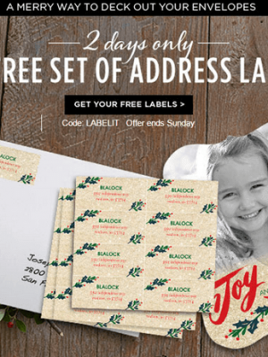 Shutterfly: FREE Set of 24 Address Labels – Just Pay Shipping {Ends Tonight!}