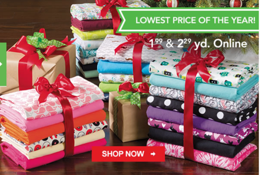 JoAnn Fabrics Cozy Flannel Solids & Prints as low as 1.99 per Yard