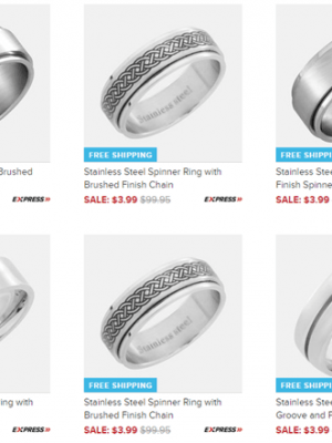 Tanga:  Men’s Stainless Steel & Titanium Rings as low as $4 {Shipped FREE}